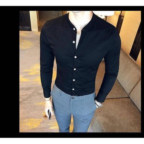 Black Solid Men's Shirt