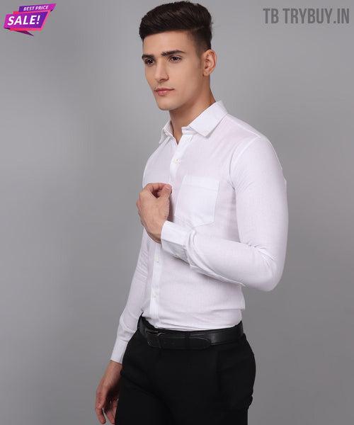 Luxe White Men's Shirt | 100% Cotton