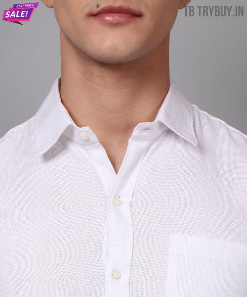 Luxe White Men's Shirt | 100% Cotton