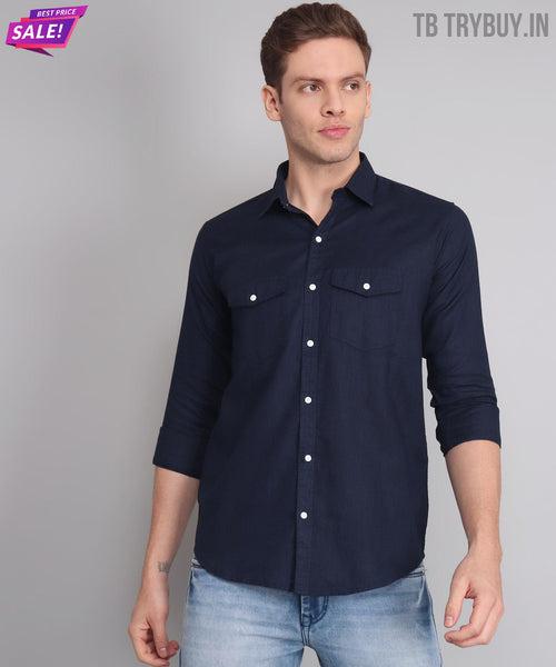 Navy Double Pocket Shirt