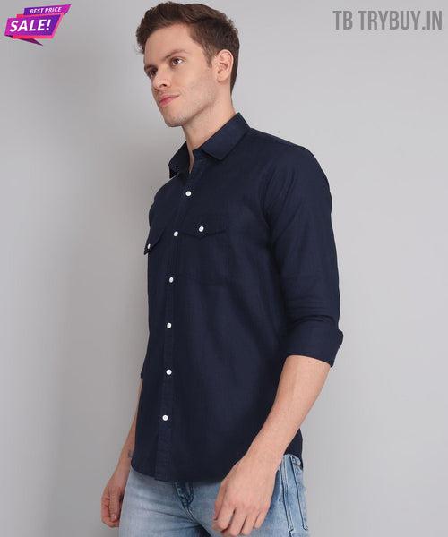 Navy Double Pocket Shirt