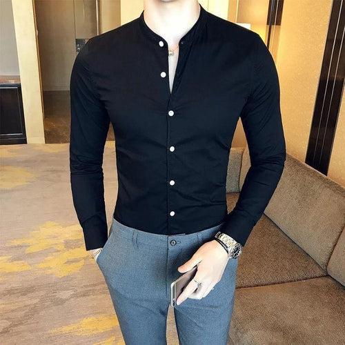 Black Solid Men's Shirt