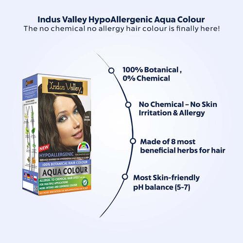 100% Botanical Hypo Allergic Aqua Colour for Hair - Available in 4 Shades