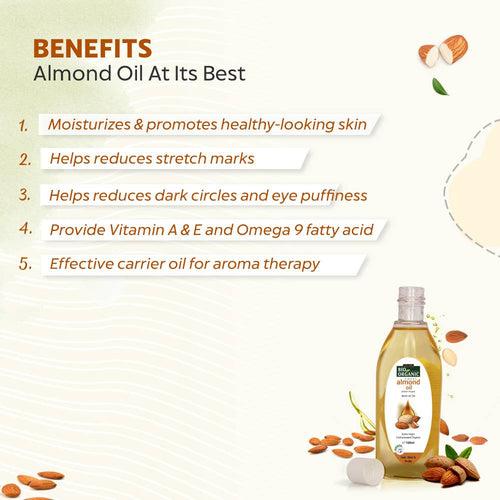 Bio Organic Sweet Almond Oil for Hair and Skin - 200ml
