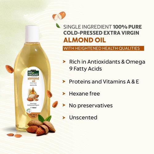 Bio Organic Sweet Almond Oil for Hair and Skin - 200ml