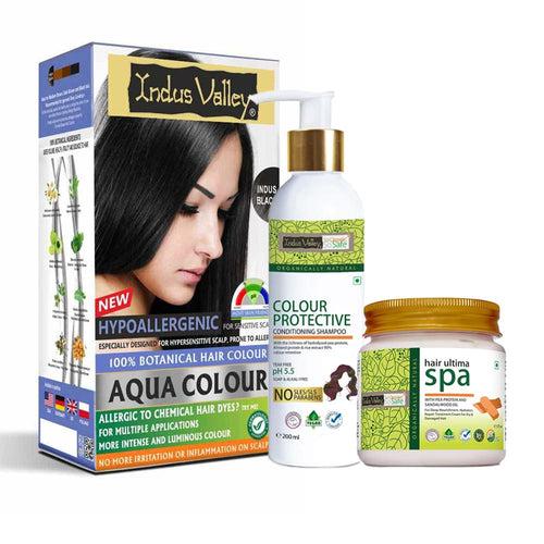 Aqua Colour With Colour Protective Conditioning Shampoo and Hair Ultima Spa Combo - 405ml + 200gm