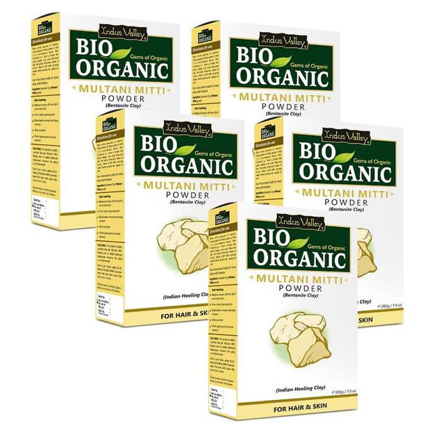 Bio Organic Multani Mitti Powder - Pack of 5 (200gm)