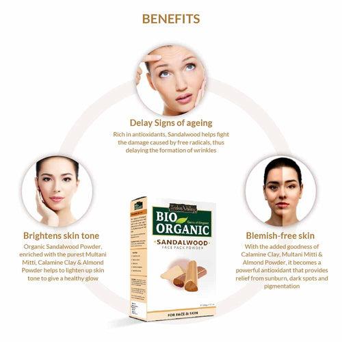 Bio Organic Sandalwood Face Pack Powder - Pack of 4 (800gm)