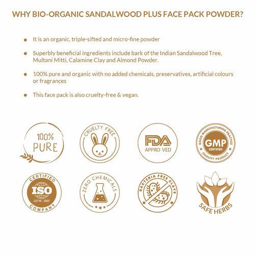 Bio Organic Sandalwood Face Pack Powder - Pack of 4 (800gm)