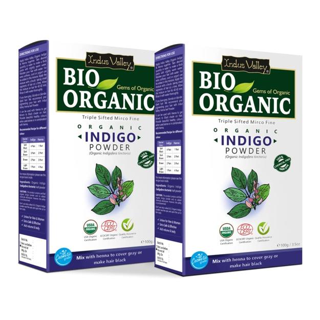 Bio-Organic Indigo Powder for Hair Color - Pack of 2 (200g)