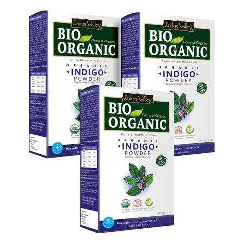 Bio-Organic Indigo Powder for Hair Color - Pack of 3 - 300g