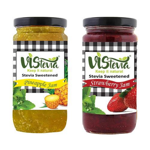 Sugar-Free Combo of Pineapple & Strawberry Jam - Pack of 2 (400g x 2)