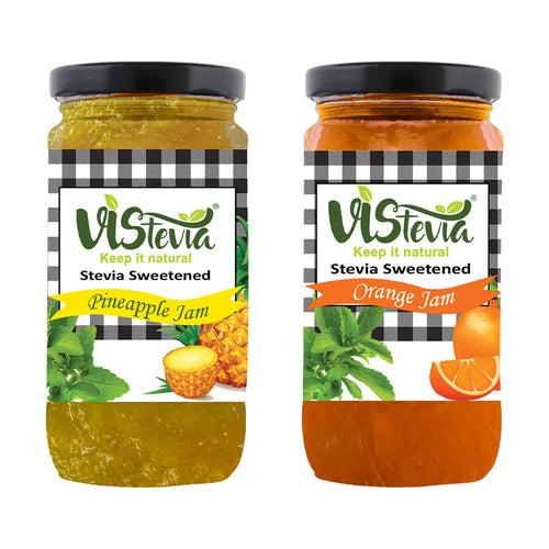 Sugar-Free Combo of Pineapple & Orange Jam - Pack of 2 (400g x 2)