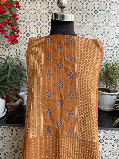 Unstitched chanderi dress material/suit-ch487