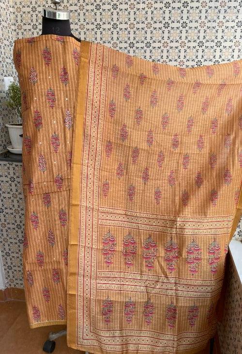 unstitched chanderi dress material/suit-ch53