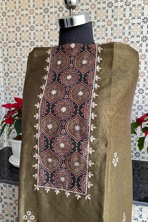 unstitched chanderi dress material/suit-ch238