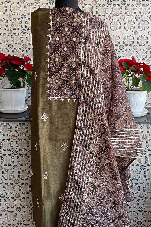 unstitched chanderi dress material/suit-ch238