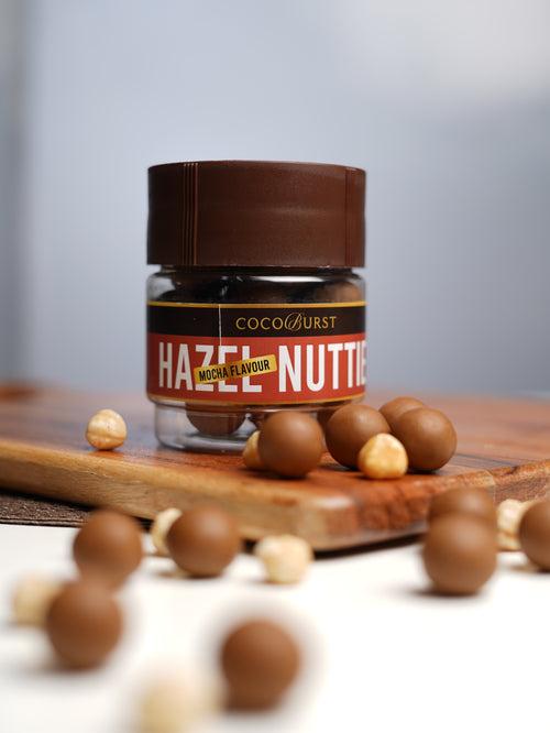 Hazel Nutties - Whole Roasted Hazelnuts In Mocha Chocolate