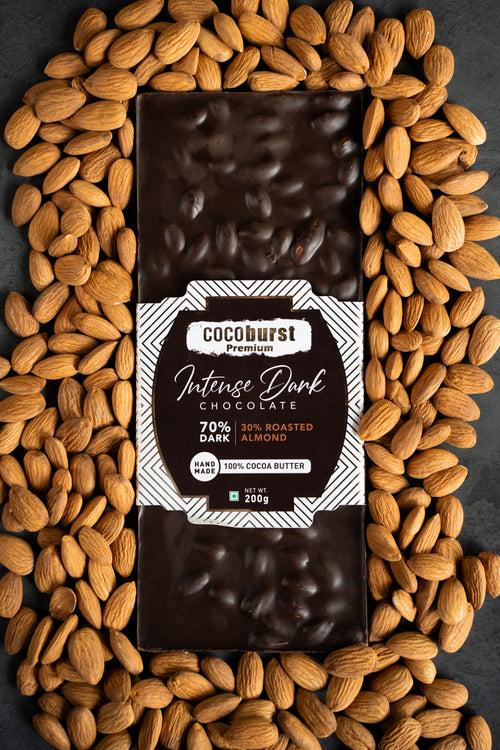 70% Intense Dark Chocolate 30% Almonds - 100g/200g