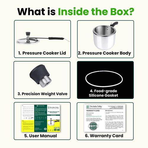 RapidCuk Tri-ply Stainless Steel Pressure Cooker, Inner Lid, Premium Quality, 3 Layer Thick Body, Heavy Bottom, 100% Safe, ISI Certified, 5 Yr Warranty, Induction & Gas, 3L/5L