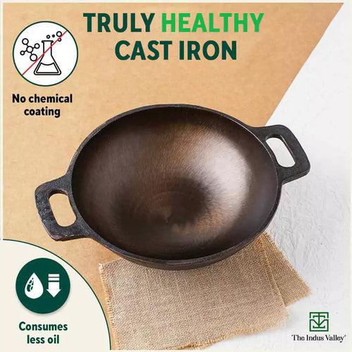 Super Smooth Cast Iron Kadai+Tawa+ Free ₹400 Tadka Pan, Kitchen set for Home, 100% Pure, Toxin-free, Nonstick