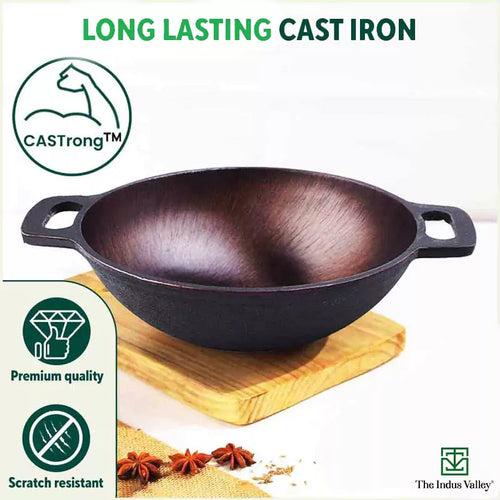 Super Smooth Cast Iron Kadai+Tawa+ Free ₹400 Tadka Pan, Kitchen set for Home, 100% Pure, Toxin-free, Nonstick