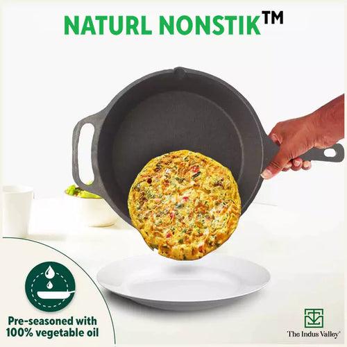 CASTrong Cast Iron Fry Pan, Pre-seasoned, Nonstick, 100% Pure, Toxin-free, Induction, 25.4cm, 1.9L, 2.9kg