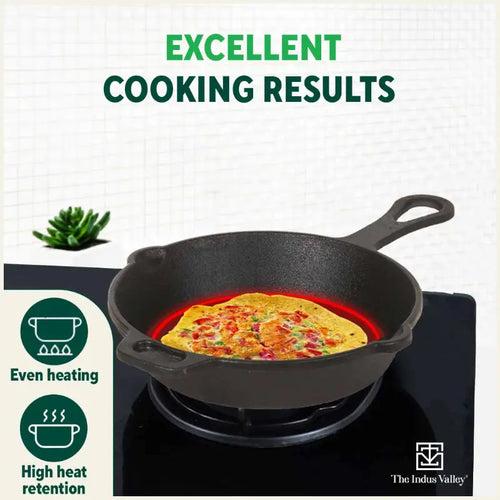 CASTrong Cast Iron Cookware Set:Free ₹400 TadkaPan+Tawa+Kadai+Fry Pan, Kitchen set for Home, Pre-seasoned,100% Pure,Toxin-free