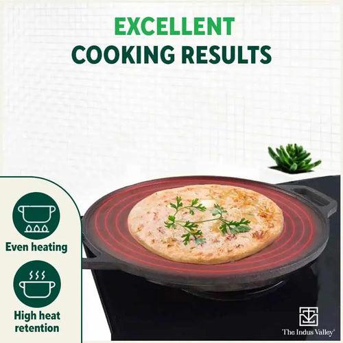 CASTrong Cast Iron Roti/Dosa Tawa,Pre-seasoned, Nonstick, 100% Pure, Toxin-free, Induction, 30.2cm, 2.4kg
