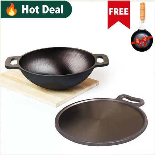 Super Smooth Cast Iron Kadai+Tawa+ Free ₹400 Tadka Pan, Kitchen set for Home, 100% Pure, Toxin-free, Nonstick