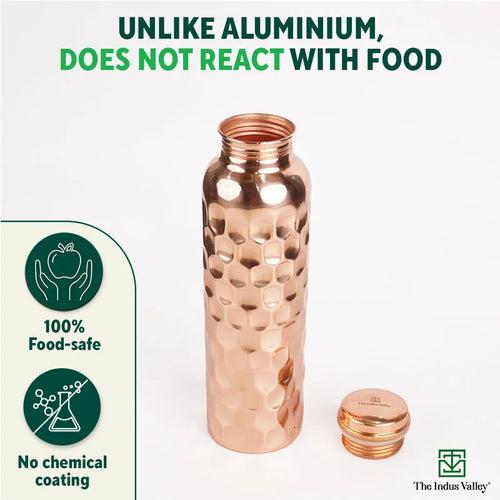 100% Pure Copper Water Bottle, 1 Litre, Healthy, Toxin-free, Builds Immunity, Doctor Approved