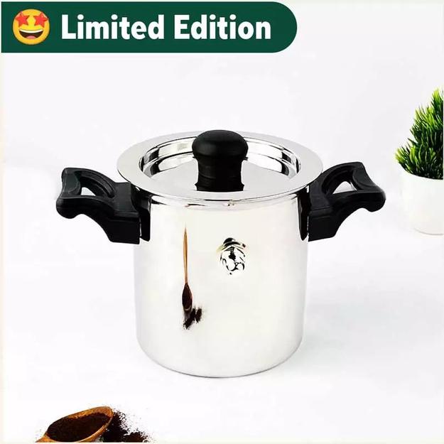 Stainless Steel Milk Cooker/ Boiler/ Pot with Handle+ Lid+ Knob+ Whistle, Premium Quality, 100% Toxin-free, Induction & Gas,  1 Litre