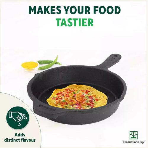 CASTrong Cast Iron Fry Pan, Pre-seasoned, Nonstick, 100% Pure, Toxin-free, Induction, 25cm, 1.6L, 2.4kg