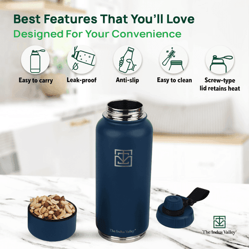 Premium Stainless Steel Vacuum Insulated Water Bottle Flask, Storage Container, Hot & Cold, 900 ml