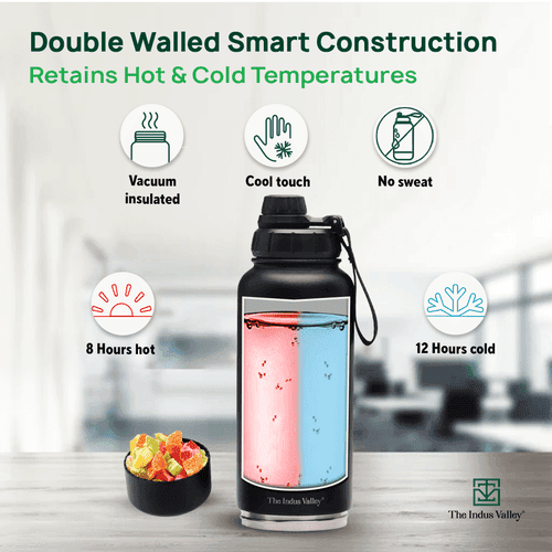 Premium Stainless Steel Vacuum Insulated Water Bottle Flask, Storage Container, Hot & Cold, 900 ml