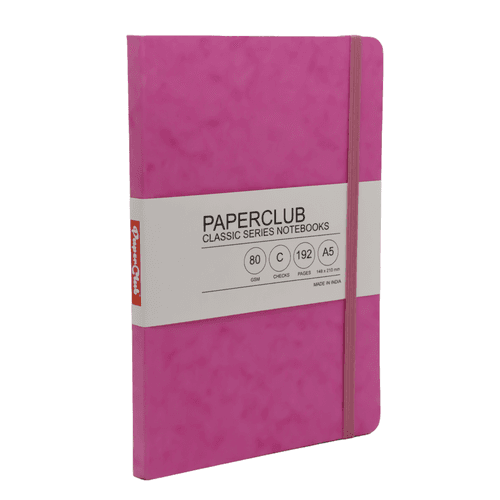Paper Club Classic Notebook Checks Pink 192Pages A5 - 53321