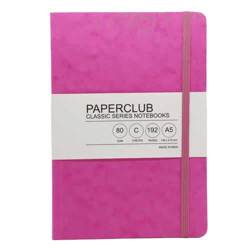 Paper Club Classic Notebook Checks Pink 192Pages A5 - 53321