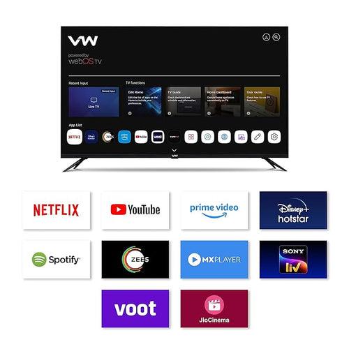 VW 126 cm (50 inches) QL Frameless Series 4K Ultra HD Smart QLED TV VW50QUW1 (Black)