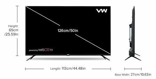 VW 126 cm (50 inches) QL Frameless Series 4K Ultra HD Smart QLED TV VW50QUW1 (Black)