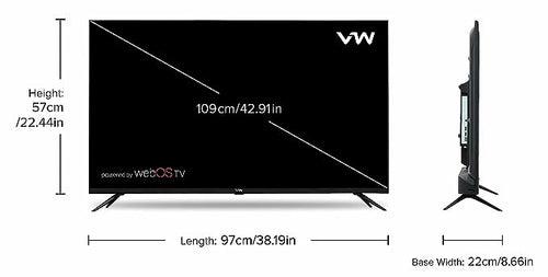VW 109 cm (43 inches) QL Frameless Series 4K Ultra HD Smart QLED TV VW43QUW1 (Black)