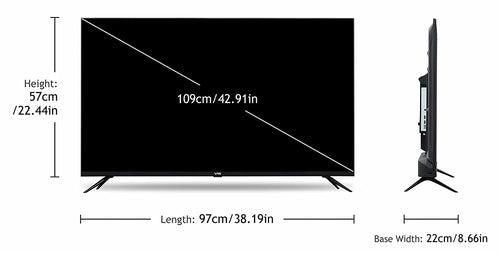 VW 109 cm (43 inches) Playwall Frameless Series Full HD Android Smart LED TV VW43F1 (Black)