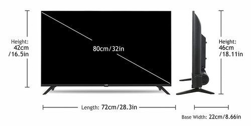 VW 80 cm (32 inches) Linux Series Frameless HD Ready Smart LED TV VW32C2 (Black)