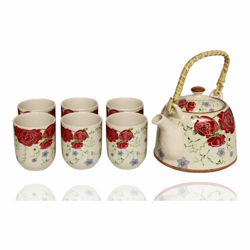 Ming Tea Set (Tea pot with Infuser + 6 Cups)