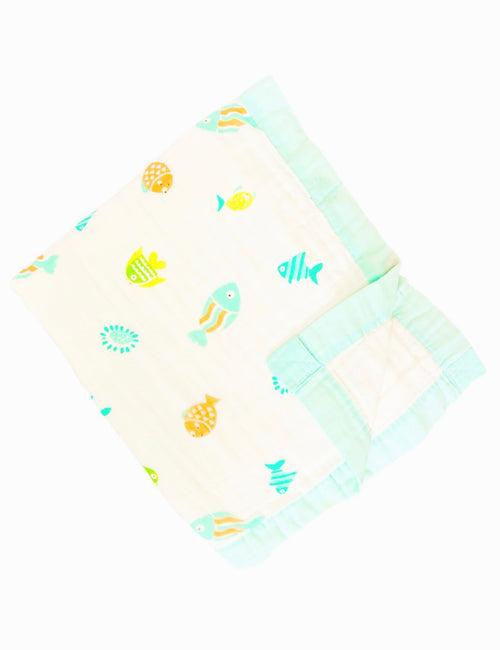 Organic Muslin Holding Sheet  - Large - Fish