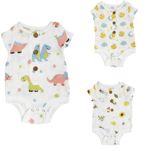 Muslin Bodysuit - 3 Pack