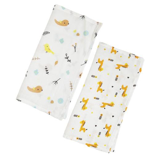 Organic Muslin Towel - Pack of 2 - Bird & Giraffe