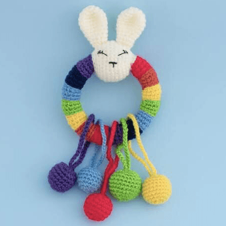 Crochet Rattles - Rainbow