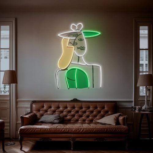 Blond Lady Abstract Art LED Neon Sign Light