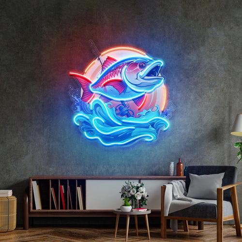 Blue Sea Fish LED Neon Sign Light Pop Art