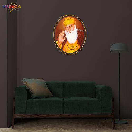 Guru Nanak Dev ji neon sign artwork